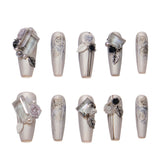 Silver Rose - Press - on Nails - Snaps Chic