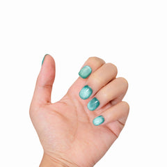 Mint Cat Eye Glam - Press - on Nails - Snaps Chic