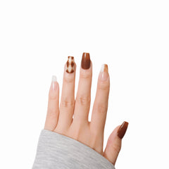 mocha diamond - press-on nails - Snaps Chic