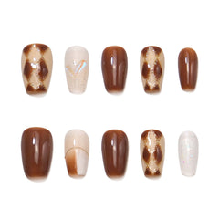 Mocha Diamond - Press - on Nails - Snaps Chic