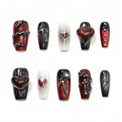 Skull & Heart Beat - Press - on Nails - Snaps Chic