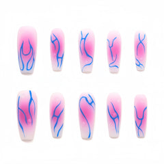 spectral flame - press-on nails - Snaps Chic